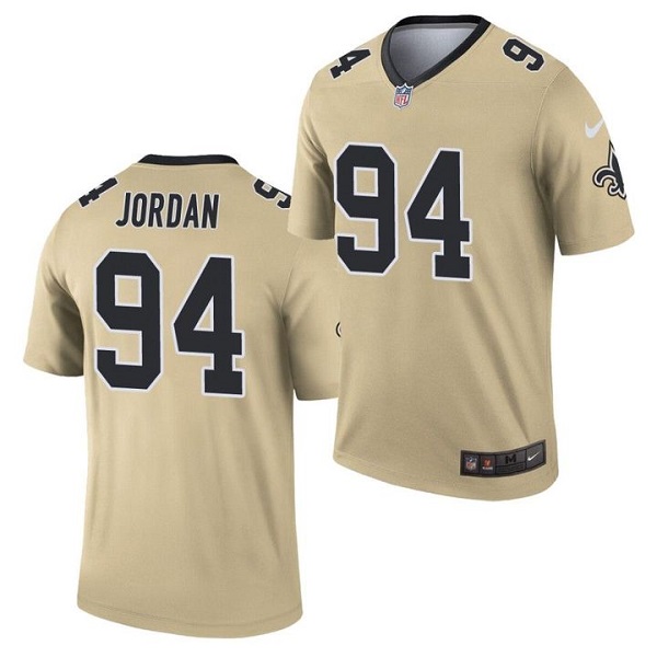 Men's New Orleans Saints #94 Cameron Jordan 2021 Gold Inverted Legend Stitched Jersey Men's New Orleans Saints #94 Cameron Jordan 2021 Gold Inverted Legend Stitched Jersey